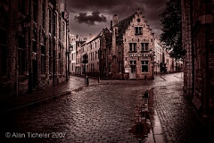 Mariastraat After the Rain (Bruges, Belgium) . . . © 2007 Alan Ticheler. All rights reserved.