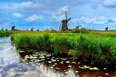 Dutch Windmills #2  (Kinderdijk, Netherlands) . . . © 2011 Alan Ticheler. All rights reserved.