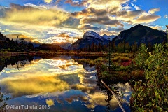 Vermilion Lakes at Sunrise #2   (Banff, Alberta) . . . © 2013 Alan Ticheler. All rights reserved.