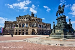 Semperoper Dresden behind König-Johann-Denkmal (Dresden, Germany) . . . © 2016 Alan Ticheler. All rights reserved.