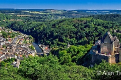Chateau Vianden Overlooking Vianden on the Our River (Vianden, Luxembourg) . . . © 2007 Alan Ticheler. All rights reserved.
