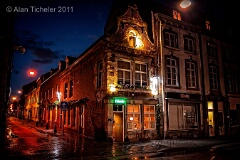 Dutch Street Corner at Night (Maastricht, Netherlands) . . . © 2011 Alan Ticheler. All rights reserved.