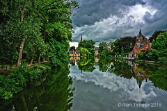 Minnewater Looking Towards Sashuis  (Bruges, Belgium) . . . © 2016 Alan Ticheler. All rights reserved.