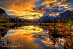 Vermilion Lakes at Sunrise #1   (Banff, Alberta) . . . © 2013 Alan Ticheler. All rights reserved.